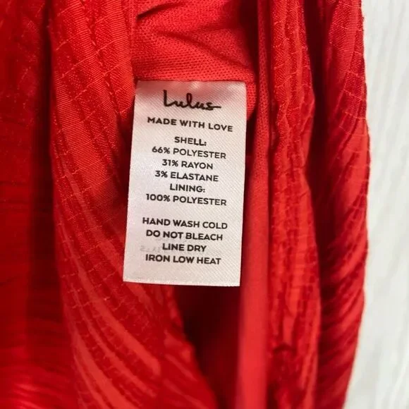 Lulus Womens Maxi Skirt Red Size Small Midsummer Memories Boho Textured Festival - Picture 6 of 9